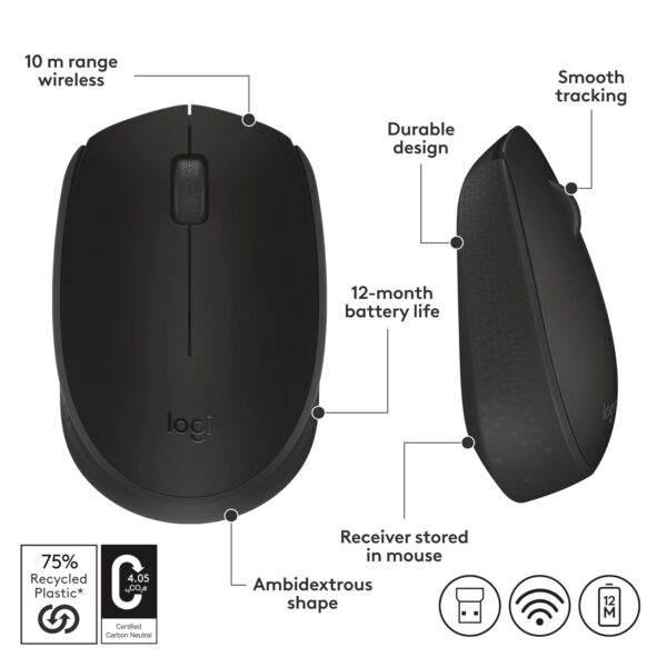 Logitech B170 Wireless Mouse – Reliable Performance with 2.4 GHz Connectivity! - Image 3