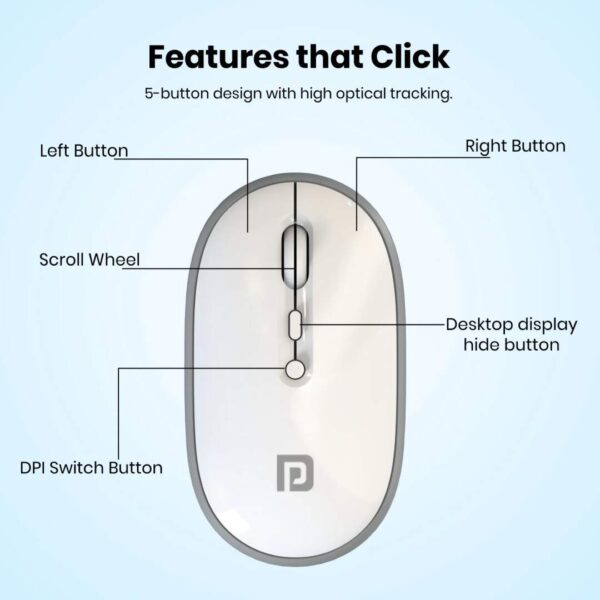 Portronics Toad II Bluetooth Mouse – Wireless Precision & Ergonomic Comfort - Image 3