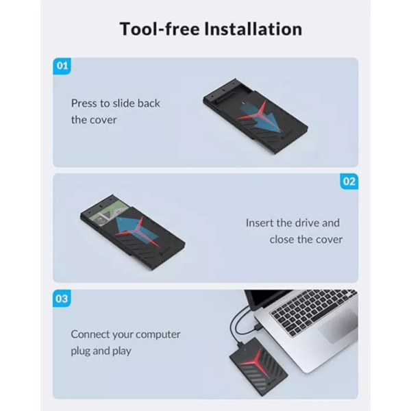 USB 3.0 HDD/SSD Portable External Enclosure - Image 3