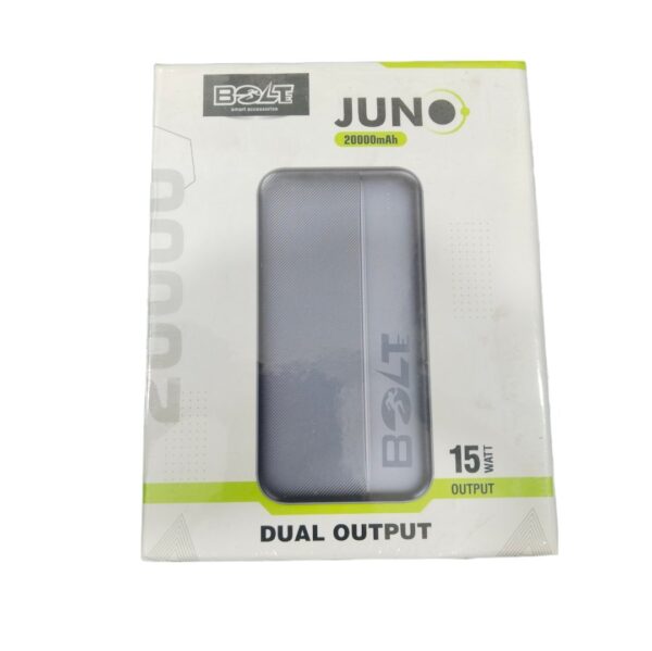 BOLT JUNO Power Bank – 20000mAh, Dual Output,Fast Charging