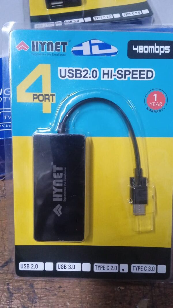 HYNET USB-C to 4-Port USB-A Hub – Expand Your Connectivity with 480Mbps Transfer Speed