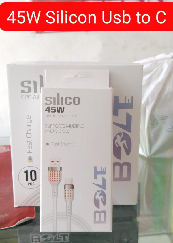BOLT 45W SILICON USB TO C CABLE
