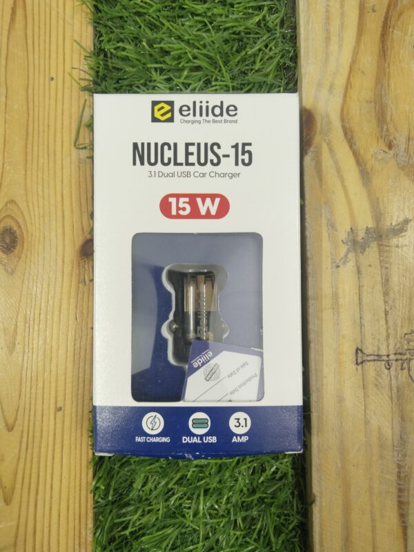 ELIIDE Nucleus-15 3.1A Dual USB Car Charger – 15W Fast Charging - Image 3