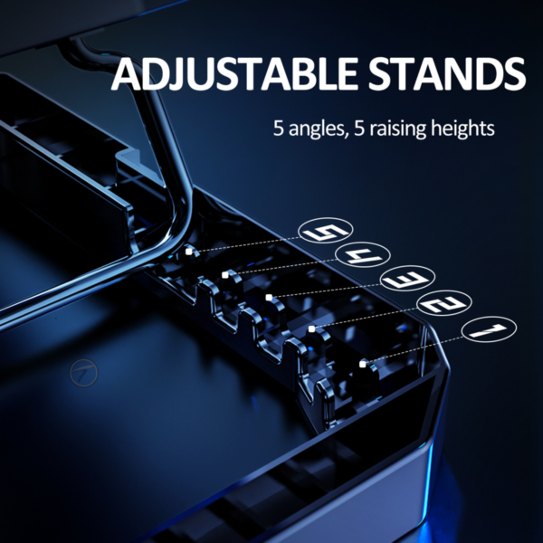 Techie 2-Fan Laptop Cooling Pad – Silent Operation, Adjustable Height, LED Cooling Base (Up to 15.6") - Image 2